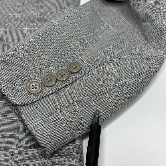 Tailor B. Moss Gray Plaid 3 Button Blazer Suit Jacket Womens Size 12 Career Work - Picture 11 of 11